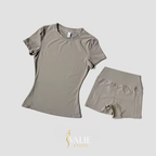 Conjunto de Academia Feminino – Malha Sem Costura, Cropped Esportivo + Short