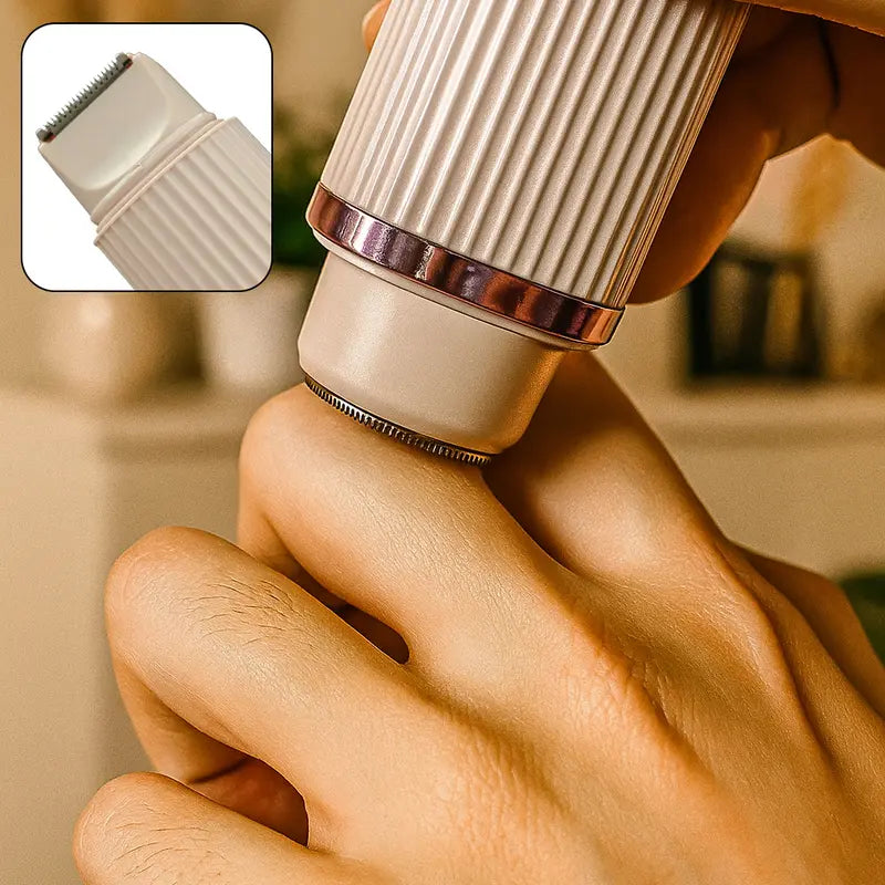 Barbeador elétrico feminino dois em um - adequado para sobrancelhas, rosto, pernas e axilas, removedor portátil de pelos úmidos e secos